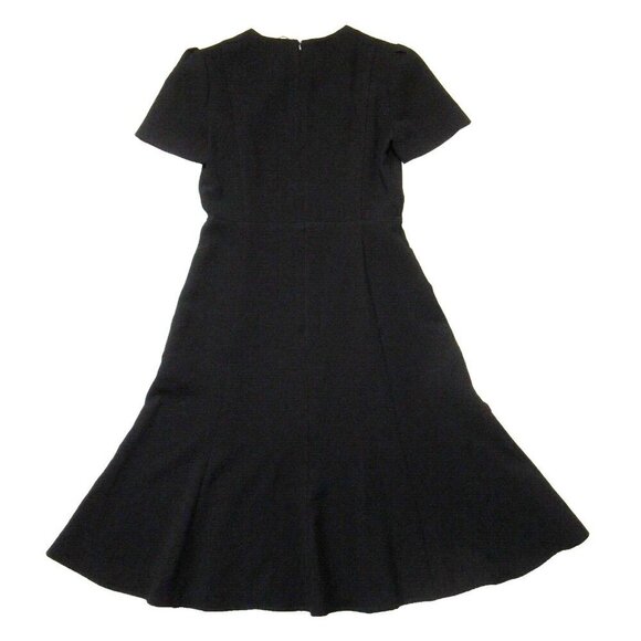 NWT MM. Lafleur The Inez 1.0 in Black Staccato Textured Fit & Flare Dress 6 - Picture 7 of 7